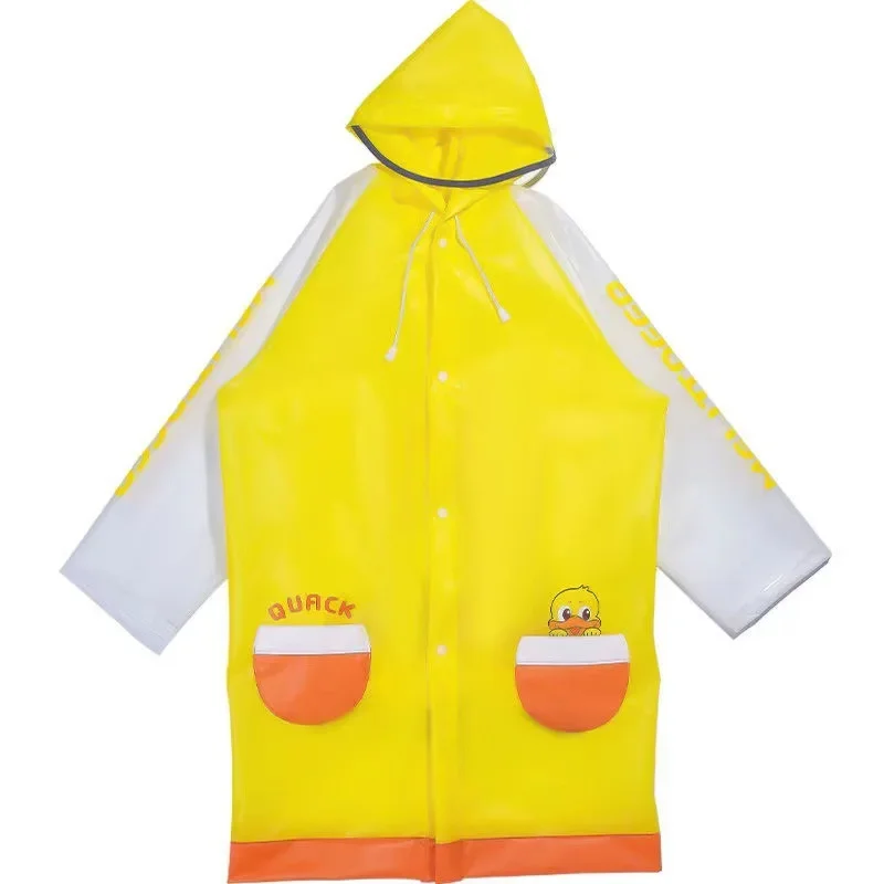 Children's Raincoat with Schoolbag Cute Cartoon Kids Boy Girl Kindergarten Windproof Split Poncho Coat Overall Long Rainsuit