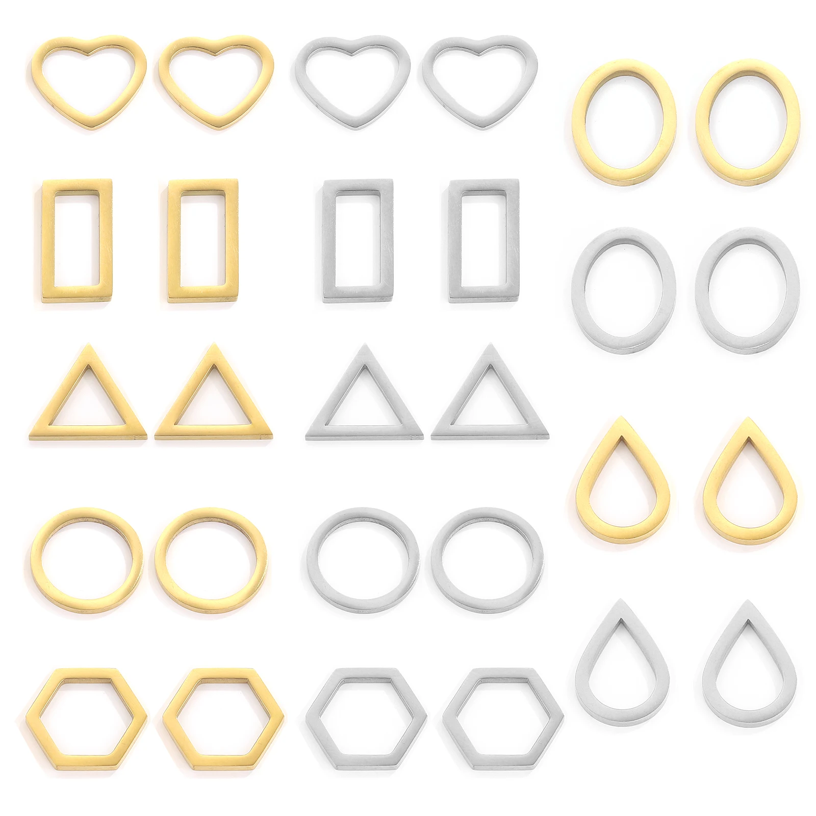Breloques en Forme de Goutte d'Eau en Acier Inoxydable pour Colliers de la raq, Bijoux de Direction, en Forme de Triangle Rond, en Résine, DIY, 5 Pièces