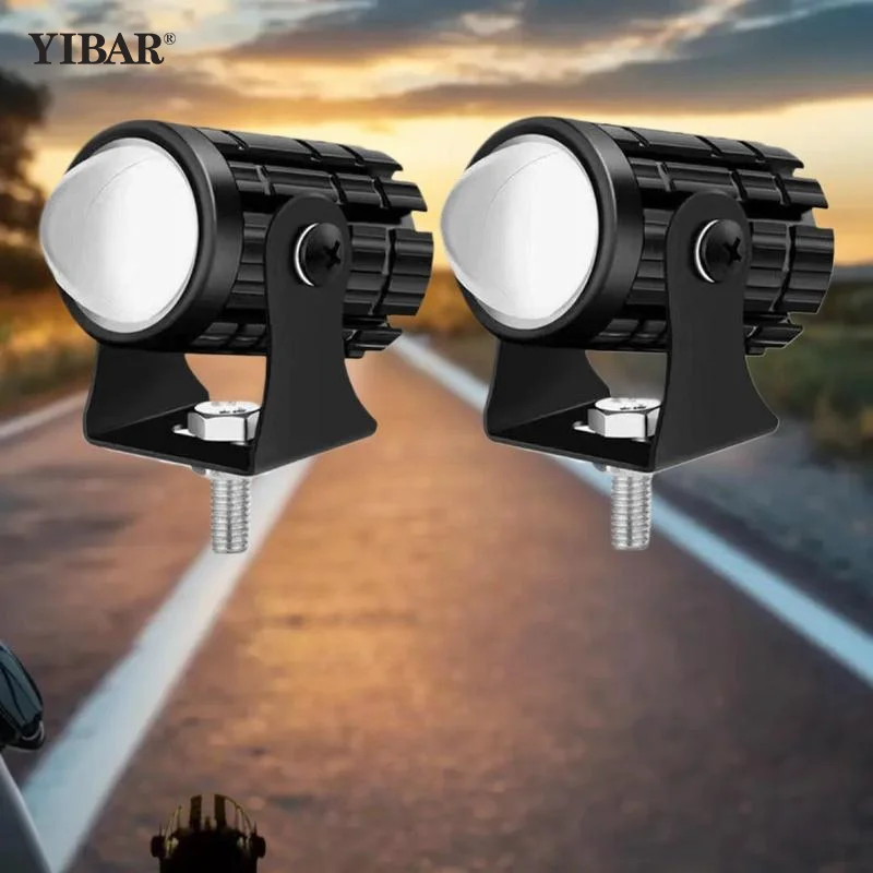 2 قطعة أضواء عالمية مزدوجة اللون للدراجات النارية LED المصباح مصباح قيادة صغير دراجة نارية شاحنة مقطورة على الطرق الوعرة الملحقات