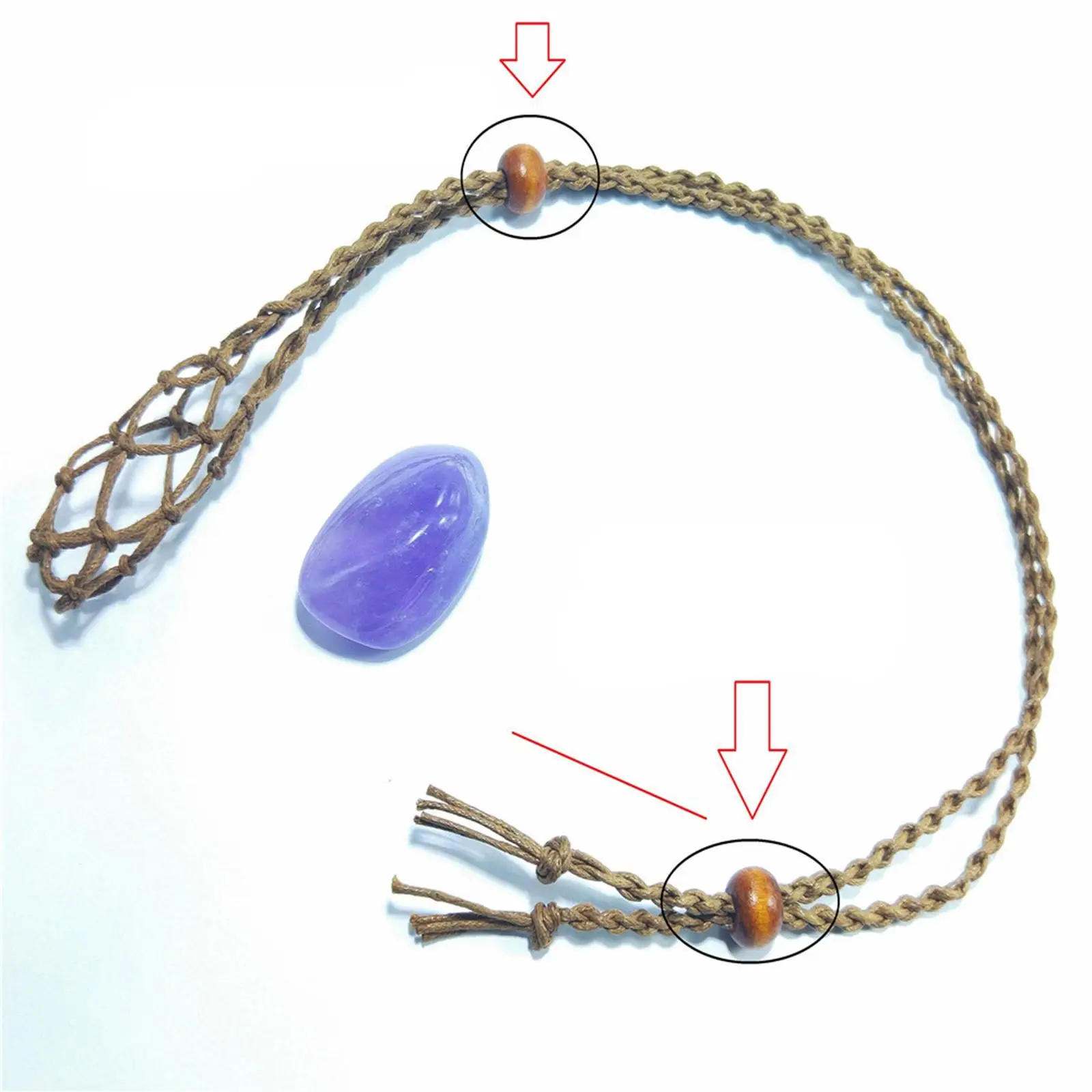 8Pcs Crystal Necklace Cord Empty Stone Holder Bracelet Pendant Holder Brown