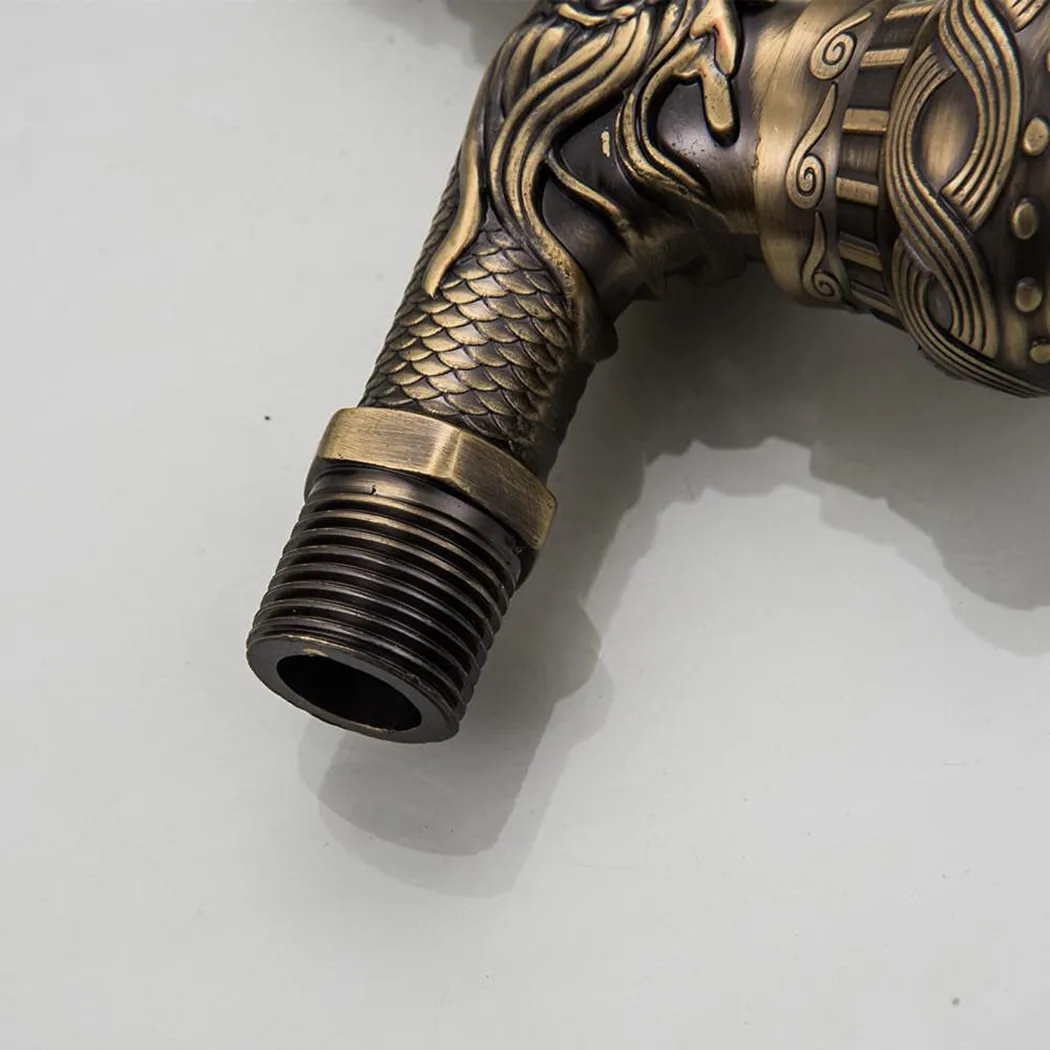 Antique Bronze Finished Zinc Alloy Bibcock for Wall Mount on Garden Outdoor Faucet Single Handle Tap for Water Outlet Use