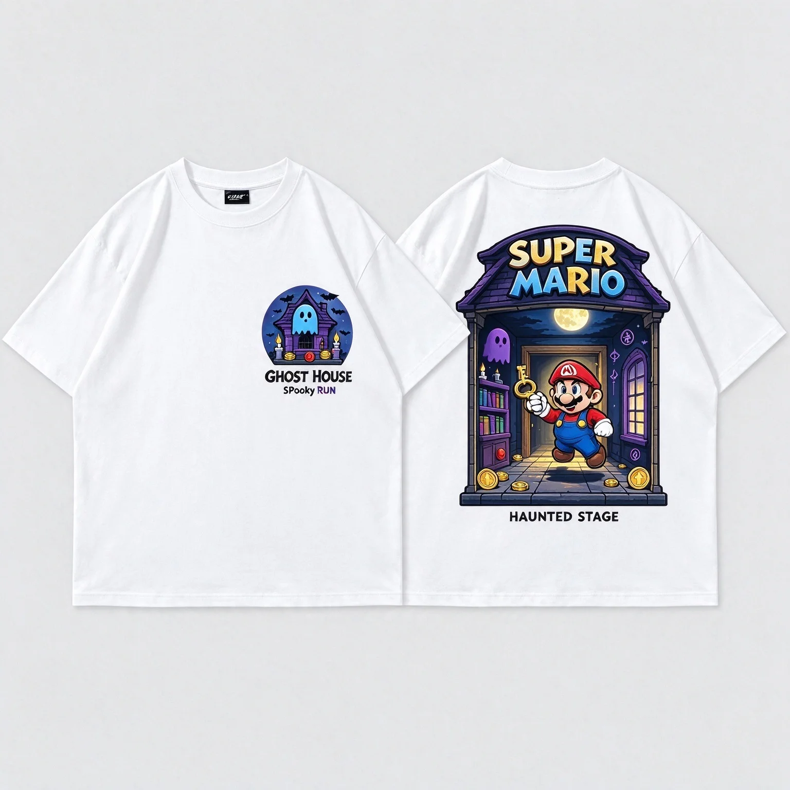 Unisex Oversized Tee T-Shirt Mario Yoshi Nintendo Mushroom Kingdom Graphic Cotton Retro Edgy Cool Short Sleeve Top for Men Women