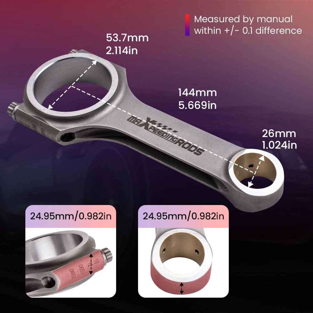 H-beam Connecting Rods for VW 2.0 TDI 1.9 TDI PD140 PD170 ARP 2000 5.669