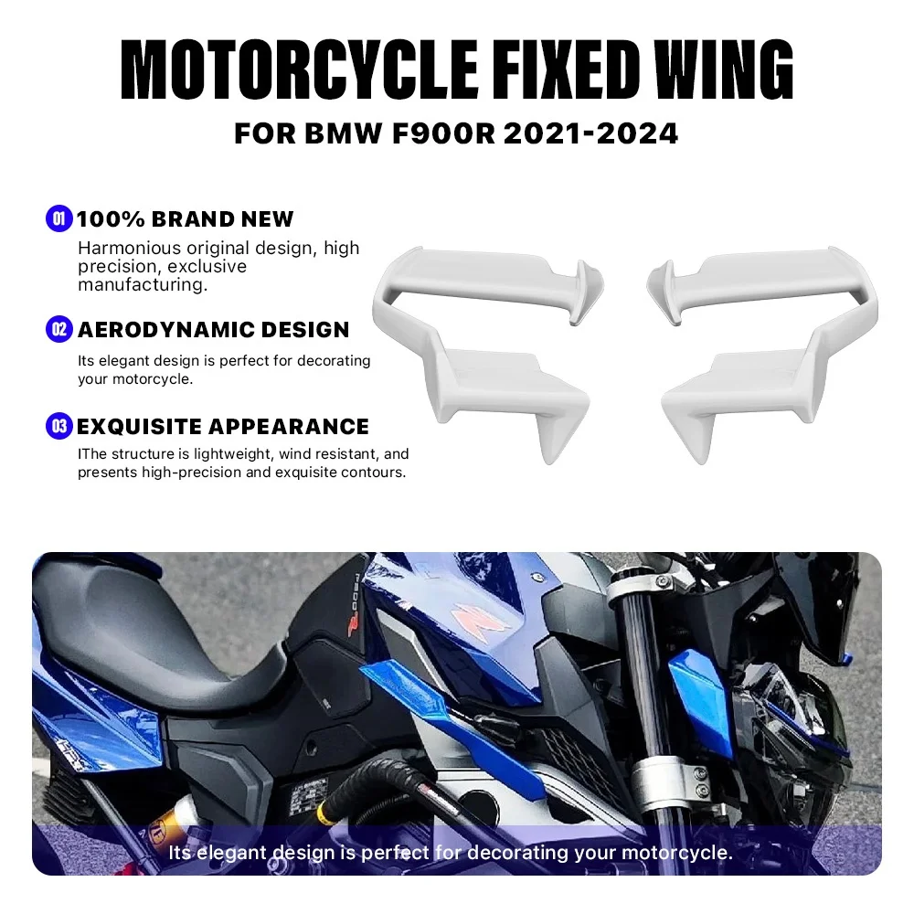 For BMW F900R 2021-2024 Motorcycle front fairing side winglet fixed wing spoiler aerodynamic air deflector kit wing aileron
