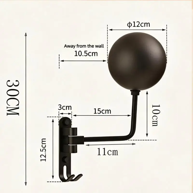 ·1Pcs 180° Rotation Football Helmet Rack Helmet Display Hanger Stand Wall Mount Motorcycle Helmet Holder For Caps With 2 Hooks