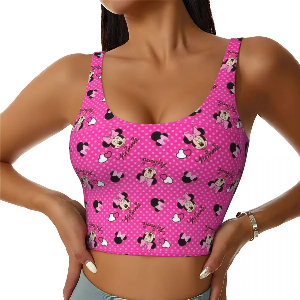 

Custom Mickey Mouse Manga Workout Crop Tank Tops Women Seamless Anime Yoga Running Sports Bras