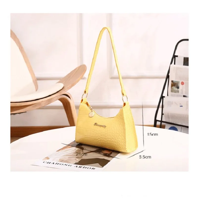 High Brand Fashion Solid Women\'S Shoulder Bag Artificial Leather Square Underarm Bags Ladies Handbags For Daily Used