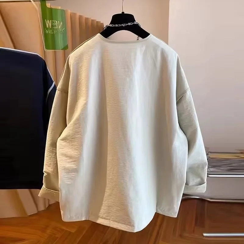 New Korean Version Splicing Short Jacket Women's Spring Autumn Fashion Elegant High-grade Female Coat  Casual Loose Overcoat