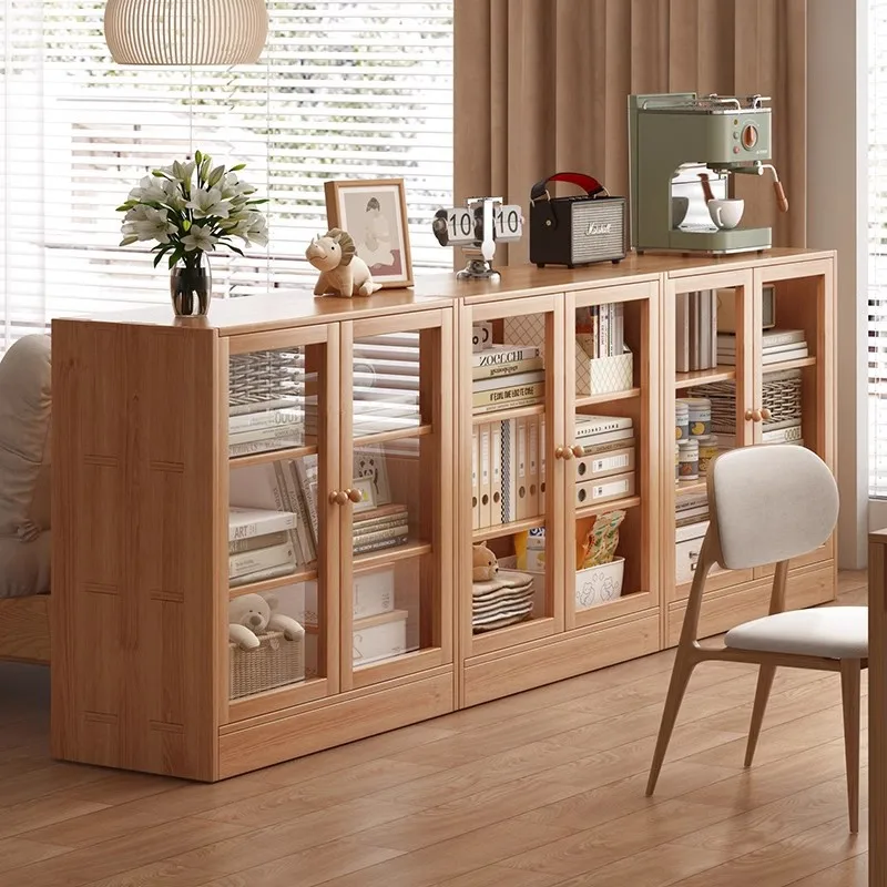 

Solid wood small bookcase sofa side cabinet household cabinet dining side cabinet storage locker