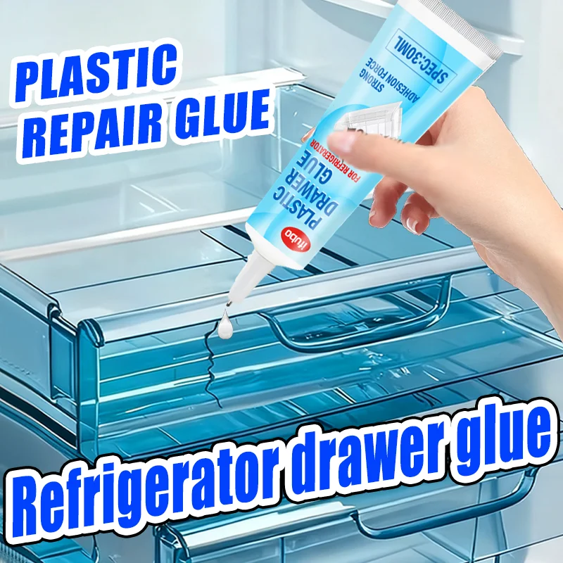 IFUBO Professional Refrigerator Drawer Glue 30ML- Powerful Plastic Repair Glue Fixes Broken Drawers with Strong Adhesion Force