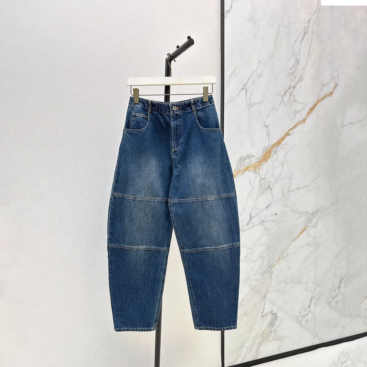 2026 high-quality women's retro washed curved knife jeans--hb811