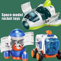 Children Puzzle Space Toy Car Simulation Model Astronaut Rocket Spaceship Series Toy Car for Boys Gift