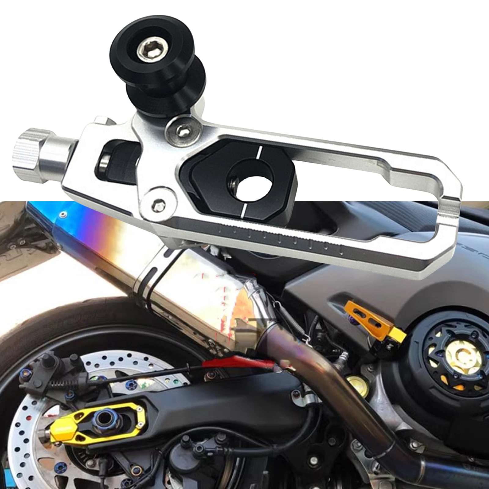Motorcycle Rear Wheel Axle Block Chain Adjuster Swingarm Spool Slider Tensioner For YAMAHA MT-15 XSR-155 R15-V3 R15 V3 MT15 R 15