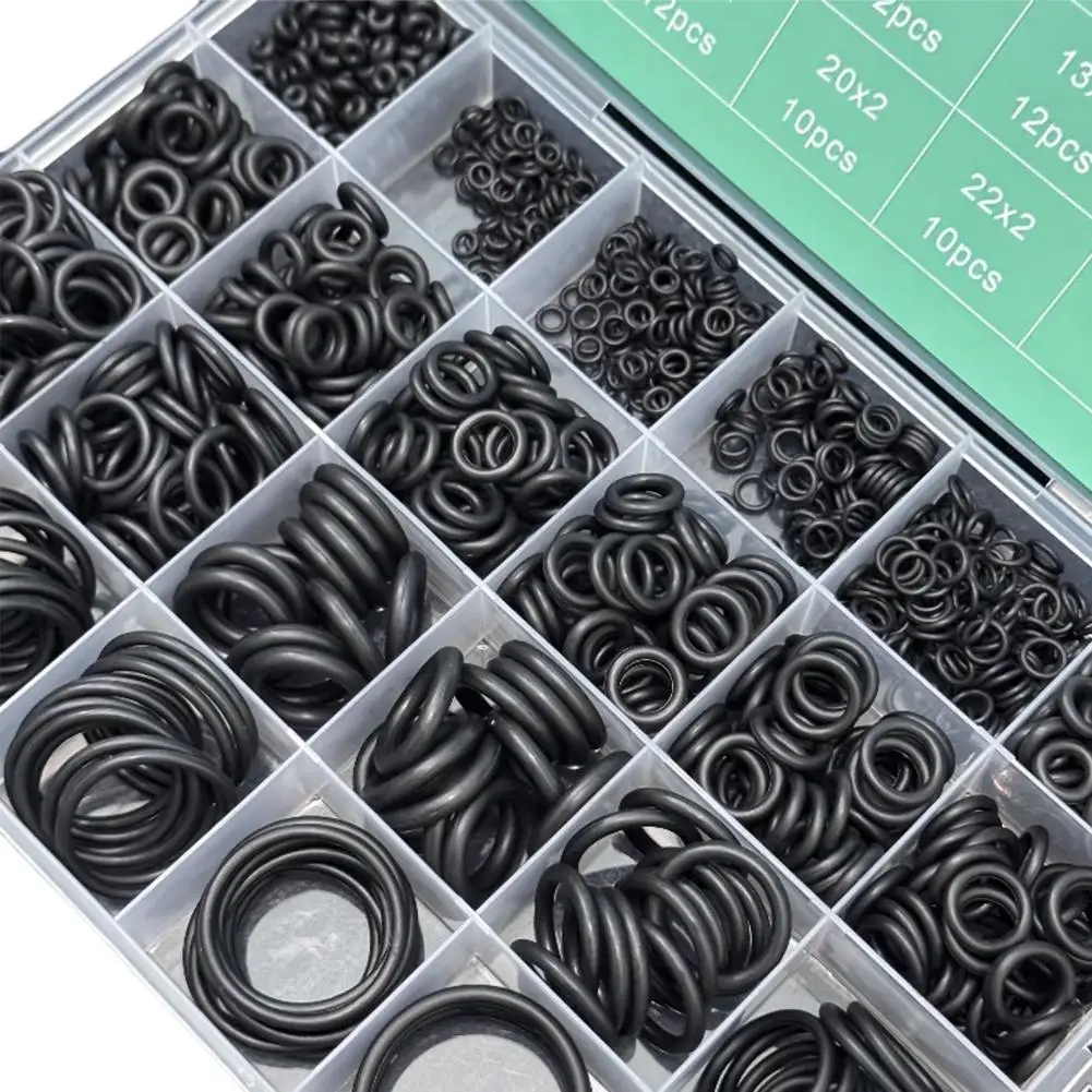1020Pcs 20 Size Metric O-Ring Kit  Sealing Ring Set Wear-resistant And Oil-resistant for Car Auto Faucet Pipe Air Gas Seal