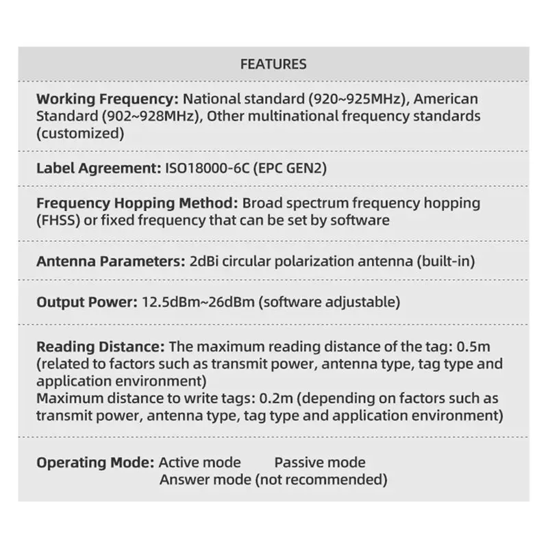 ABZZ-Ultra High Frequency UHF Reader Writer For ISO18000-6C EPC GEN2 With SDK Development USB 902-928Mhz Desktop Reader