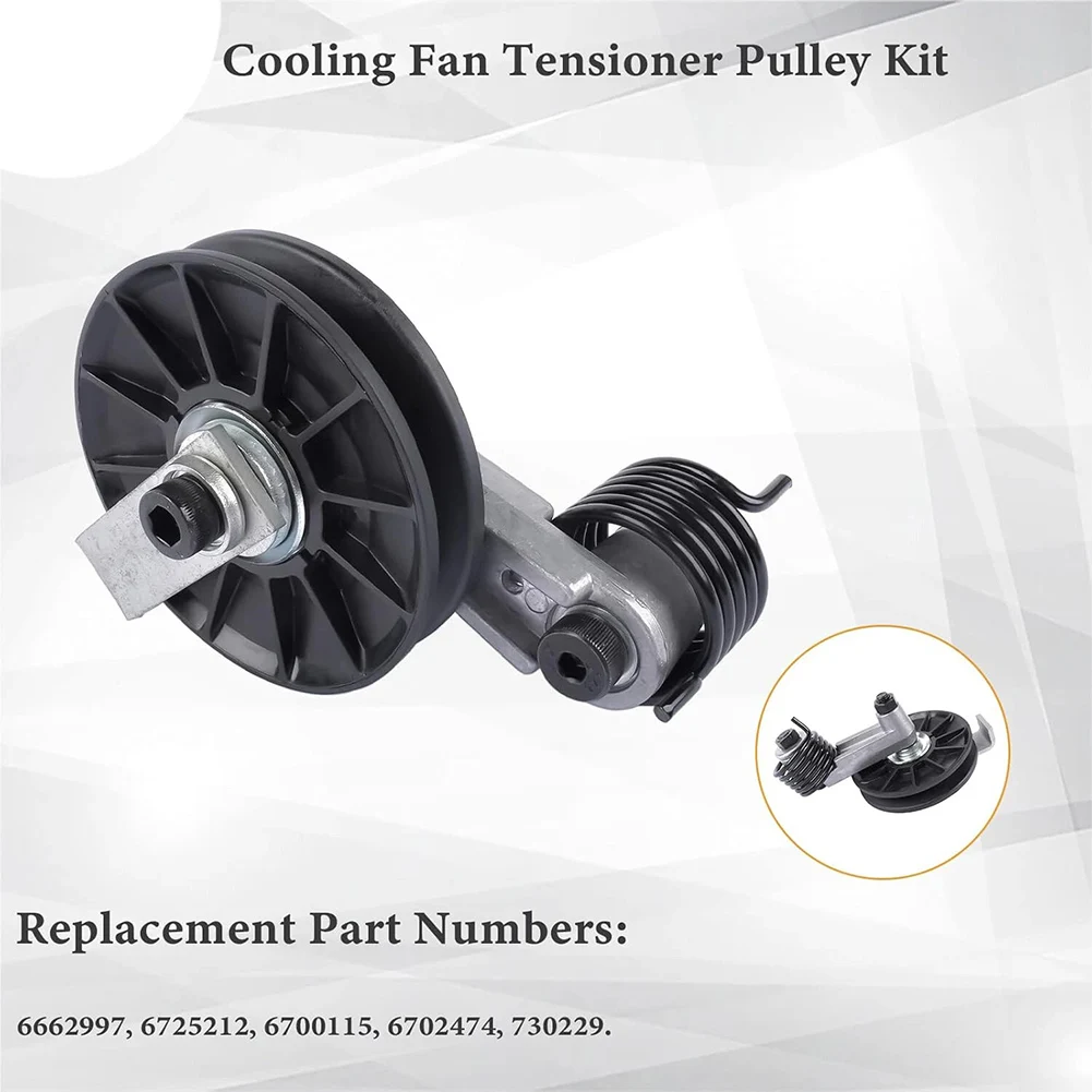 Fan Pulley Tensioner Kit for Bobcat 653 753 763 773 853, 6662997 6702474, Metal, High-Strength, Rust Resistant, Easy Install
