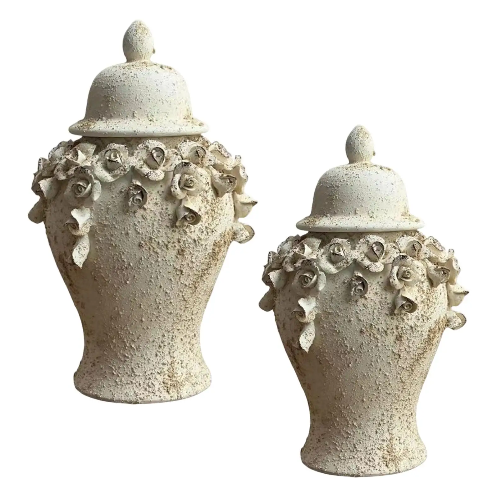 

Porcelain Ginger Jar Ceramic Vase Flower Arrangement Collectible Tabletop