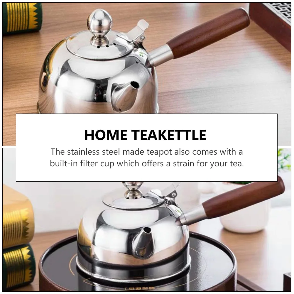 

1pc Stainless Steel Tea Kettle 500Ml Glossy Stovetop Teapot With Built-In Filter For Gas Electric Stove Boiling Tea Kettle