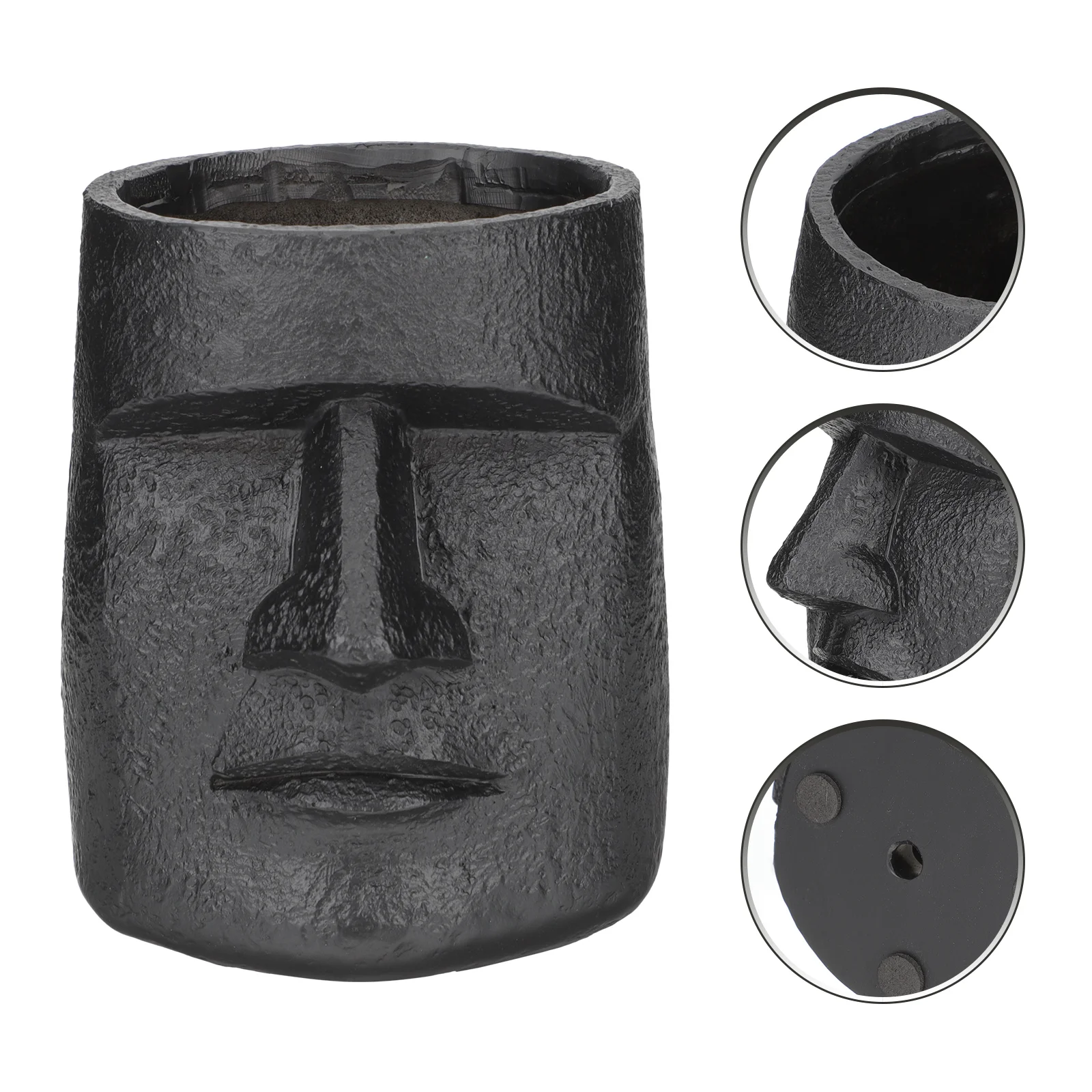 Easter Island Flower Pot Household Home Accessory Container Planter Face Design Simple Stand Unique Supply