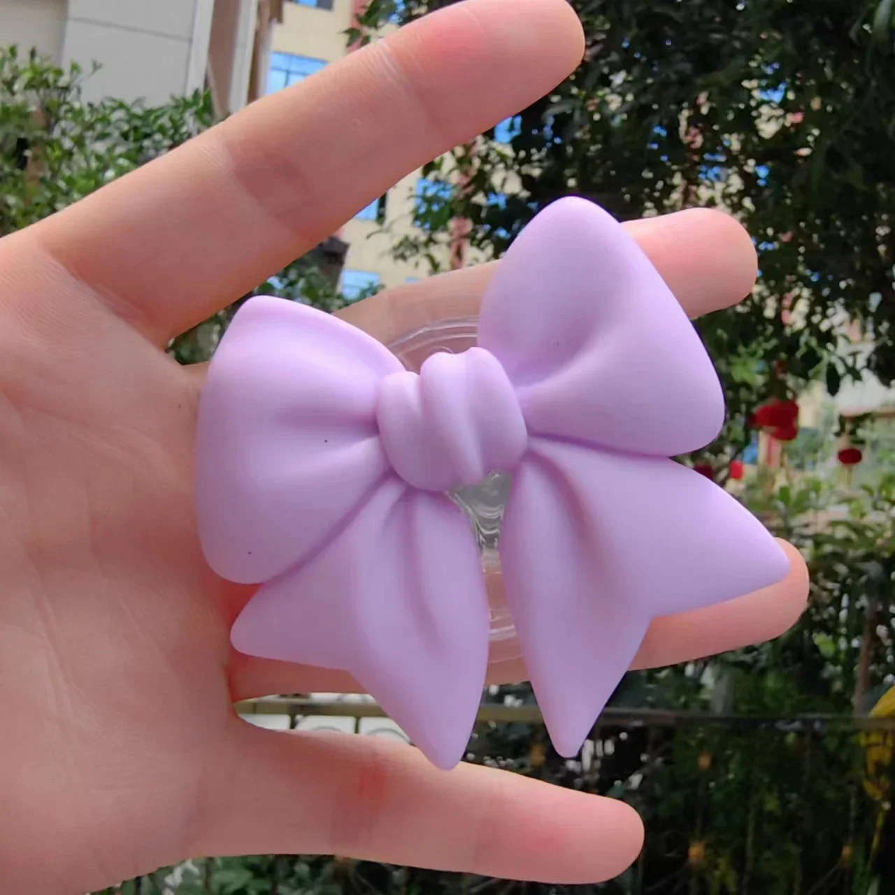 Cute Plain Macaron Color Bow-knot Smart Tok Universal Phone Holder Korean Girl's Phone Bracket GripTok Stand Socket Lazy Bracket image 3
