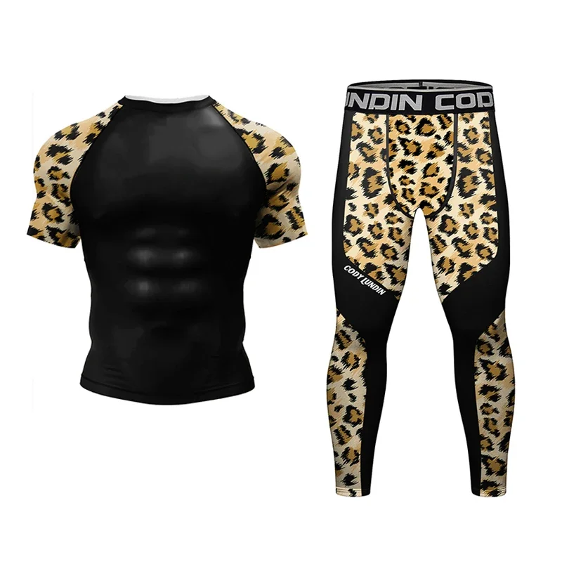 Férfiak MMA ökölvívó rashguard muay Thai Sportág tömörítés állítsa bodybuilding Begyakorlás sportwear Tréning Használhatóság edzőterem Öltözés Felsőruha