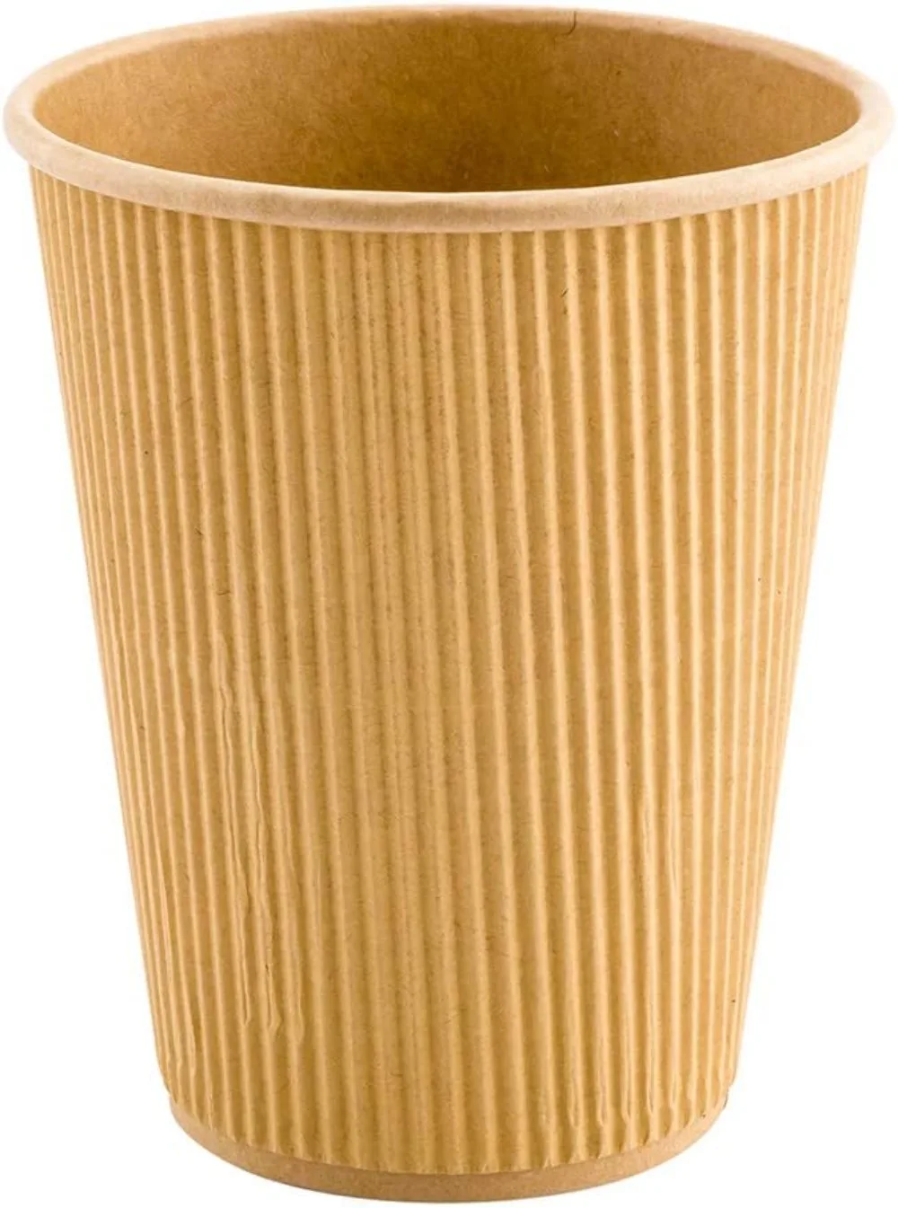 Kraft  12 OZ Disposable Coffee Cups - 500 CT Hot Drink Cup, Ripple Wall: No Sleeve Needed, Perfect for Cafes and Offices