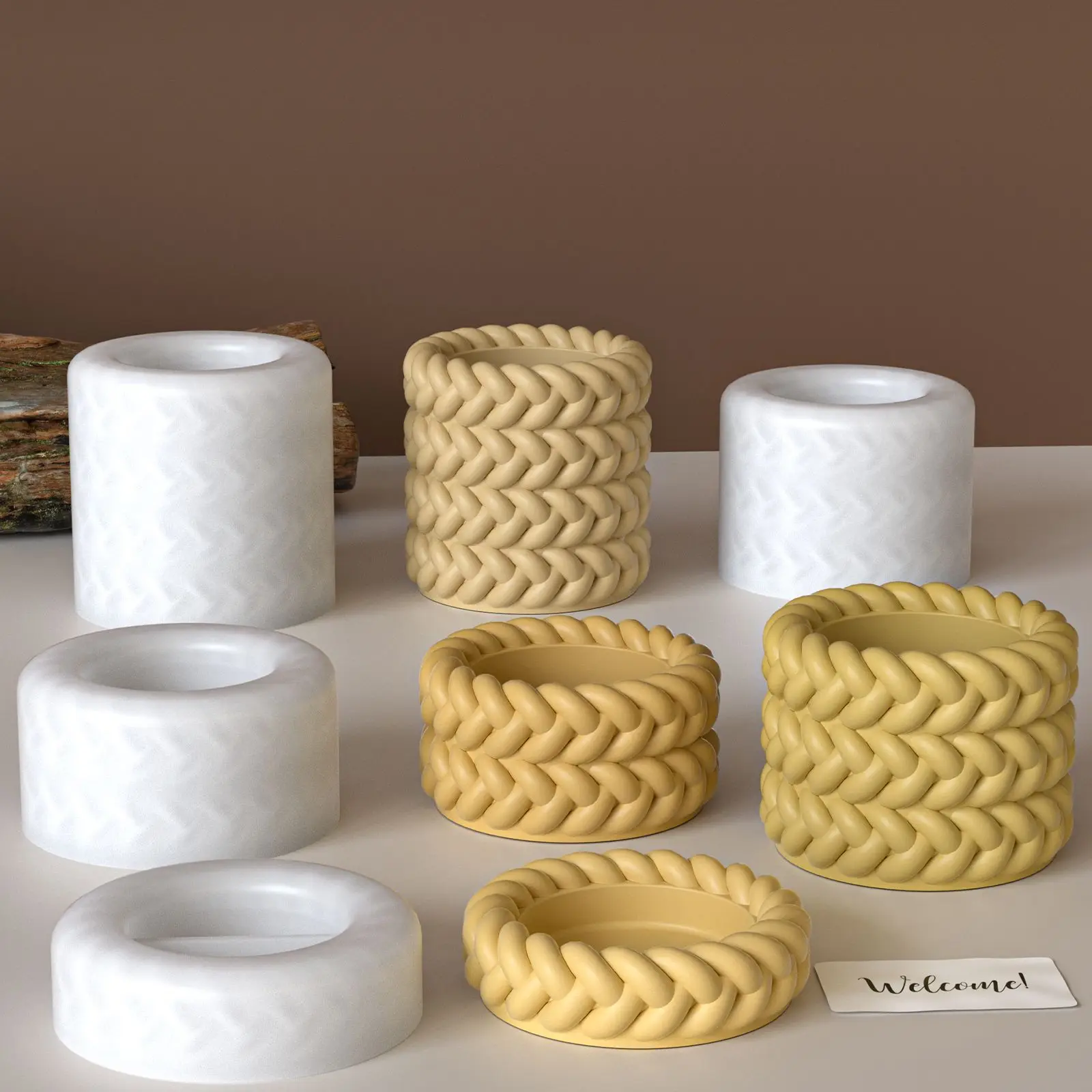 

Twisted Cord Mold Aromatherapy Storage Box Mold Braided Rope Mold Drip-Casted For Storage Boxes Scented Plaster Candle Making