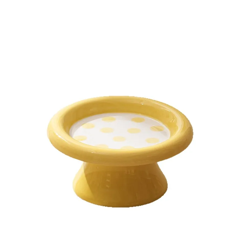 

colored cat bowl ceramic protection cervical spine large diameter cat rice bowl anti-overturning dog snack bowl pet dishes
