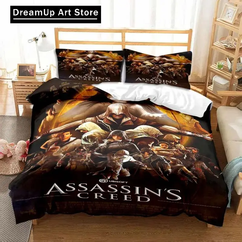 3D Print Fashion Game A-Assassins Creed Bedding Set Boys Girls Twin Queen King Size Duvet Cover Pillowcase Bed boys Adult