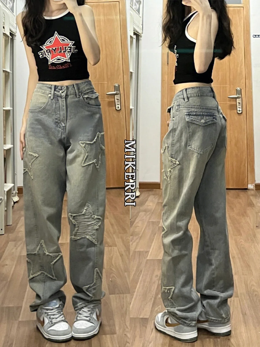 

American High Street Loose Women's Jeans Spring Autumn 2024 New plus Size Slimming Wide Leg Straight Cut Trousers