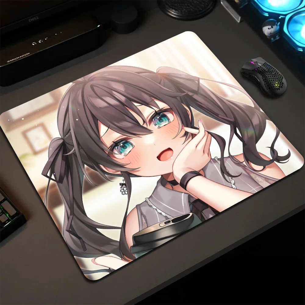 Matsuri Natsuiro Hololive Girl Anime Mousepad Small LockEdge Mouse Pad For Gamers Computer Desk Pad Anti-slip Rubber