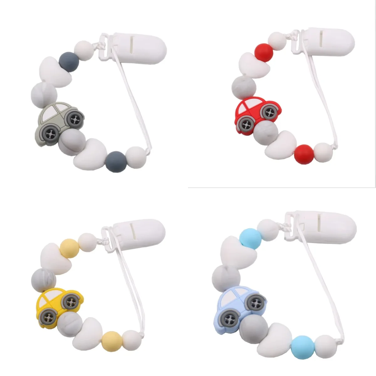 

Детская цепочка для соски ручной работы, силиконовая игрушка для прорезывания зубов с держателем для соски, милые детские аксессуары, подарок для младенцев