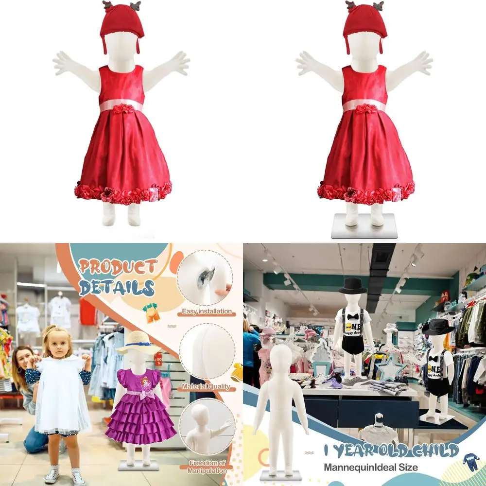 

1-Year-Old Child Mannequin, Flexible Full Body, Removable Parts, 30.7 Tall