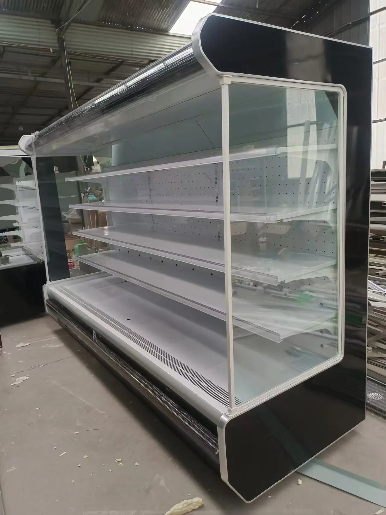 Wholesale Price Commercial Supermarket Vegetable Fruit Refrigerated Beverage Display Cabinet Vertical Fresh Air Curtain Cabinet