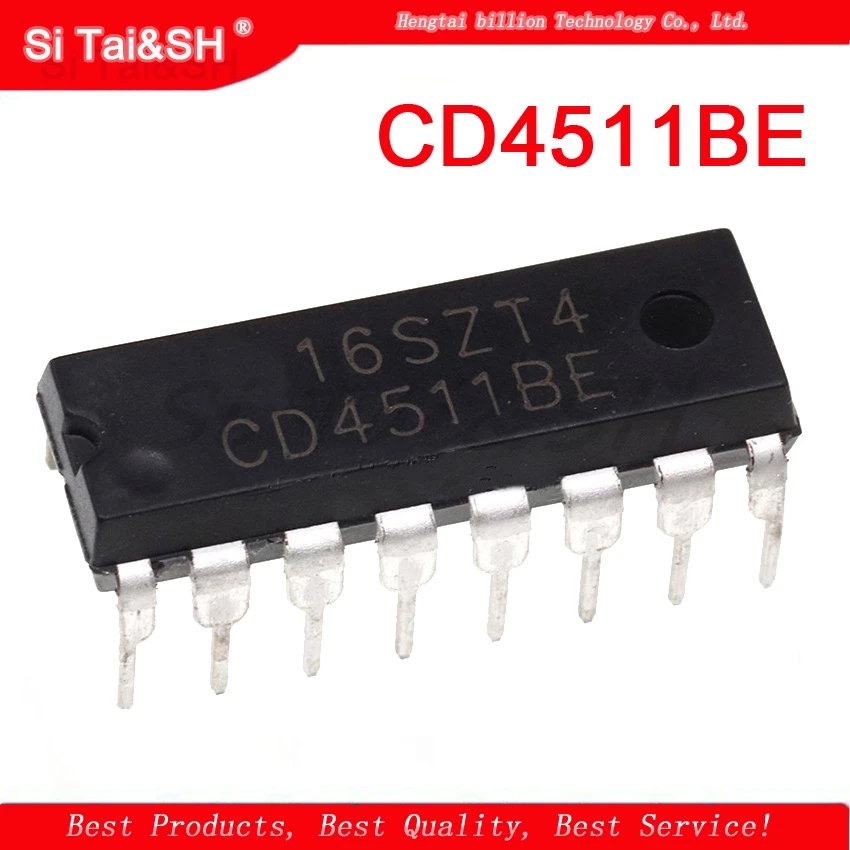 10PCS CD4511BE DIP16 CD4511 Encoder, decoder, multiplexer and demultiplexer BCD to 7 Segment New original molewei