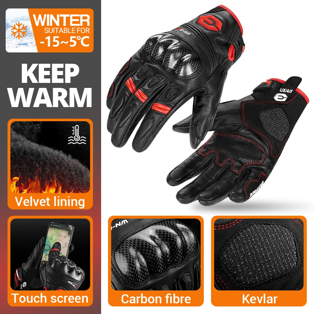

Motorcycle Gloves Windproof Full Finger Riding Gloves Touch Screen Moto Motocross Gloves Winter Warm