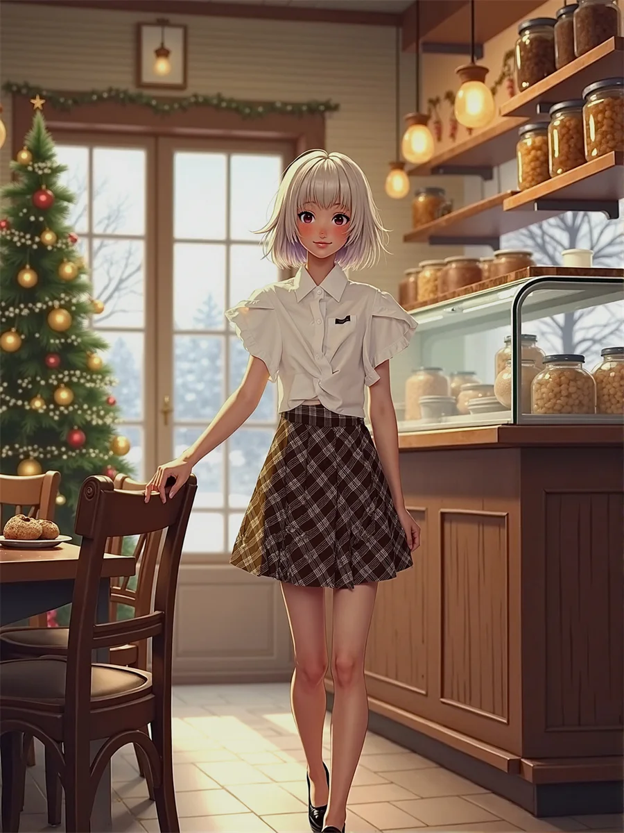 Plaid Empire Preppy Style Skirts For Woman Office Women Clothes Autumn Knit Midi Daily Minimalism Girl Ribbed Elasticity Stretch