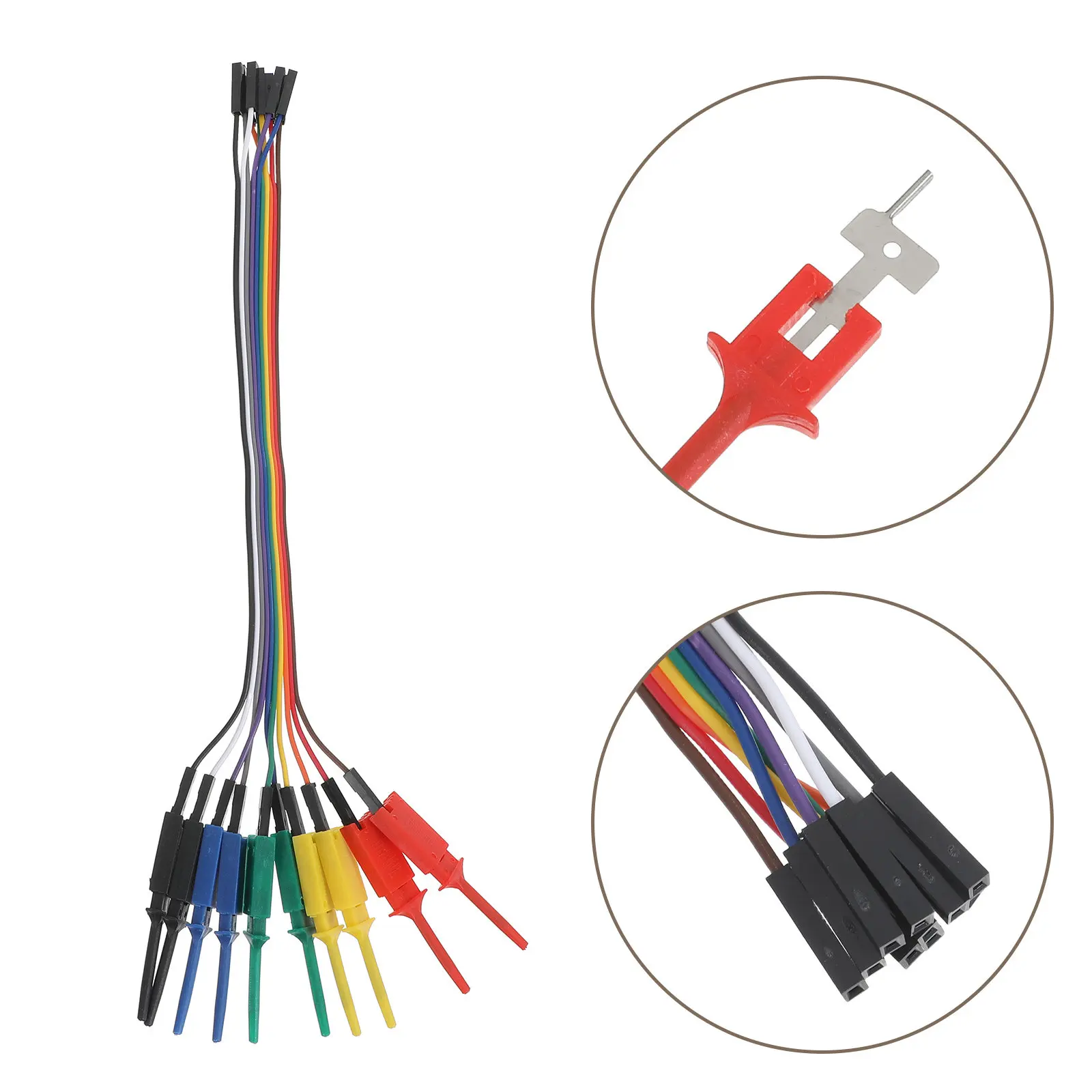 

Набор прецизионных тестовых зажимов для электроники: мини-крючки, перемычки, провода для логических анализаторов, отладки SMD и печатных плат, тестовые щупы