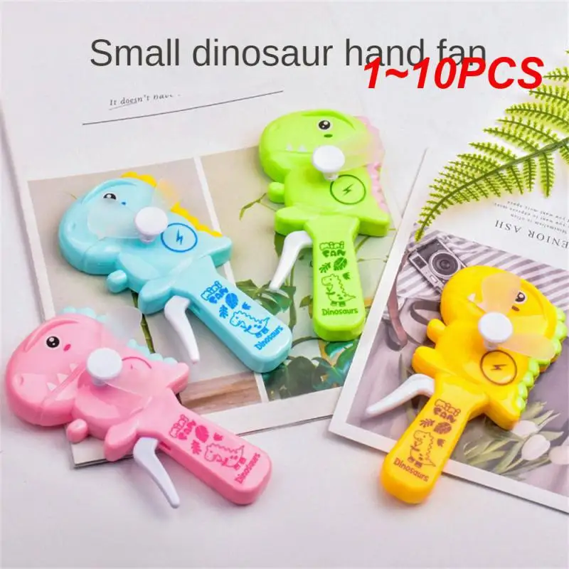 1~10PCS Cartoon Fan Hand Pressure Fan Children's Toy Cute Dinosaur Mini Student Portable Handheld Manual Summer Classroom Small