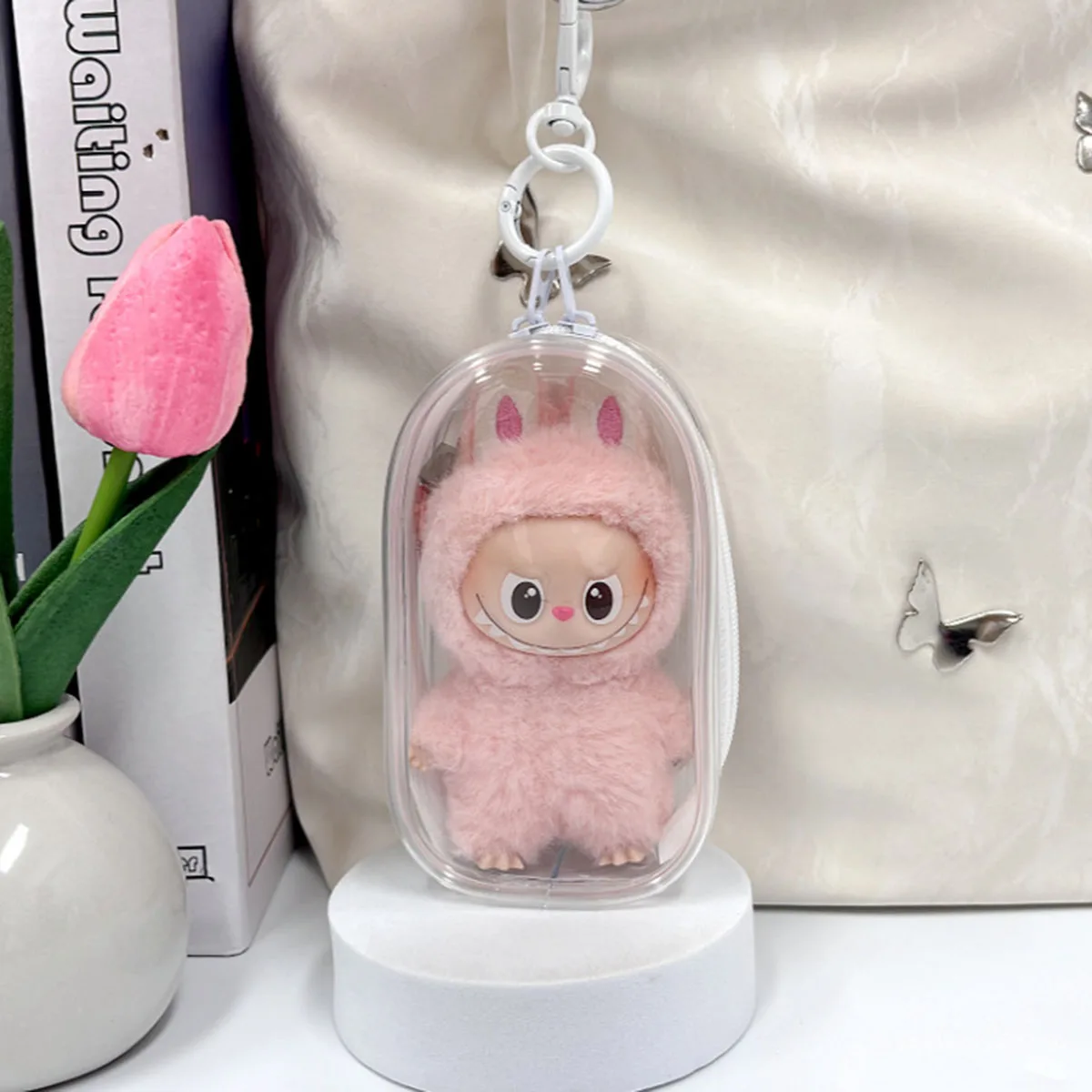 【No Doll】Display Bag Organizer Box For Mini Labubu 4.0  Love Series Colorful Protector Case Dolls Accessories