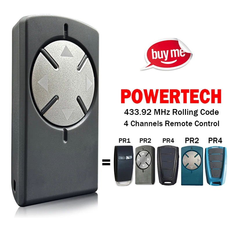 Special offer New Powertech PR1 PR2 PR4 Garage / Gate Remote Control 433.92MHz Powertech PR-2 4-Channel Command Transmitter Sale
