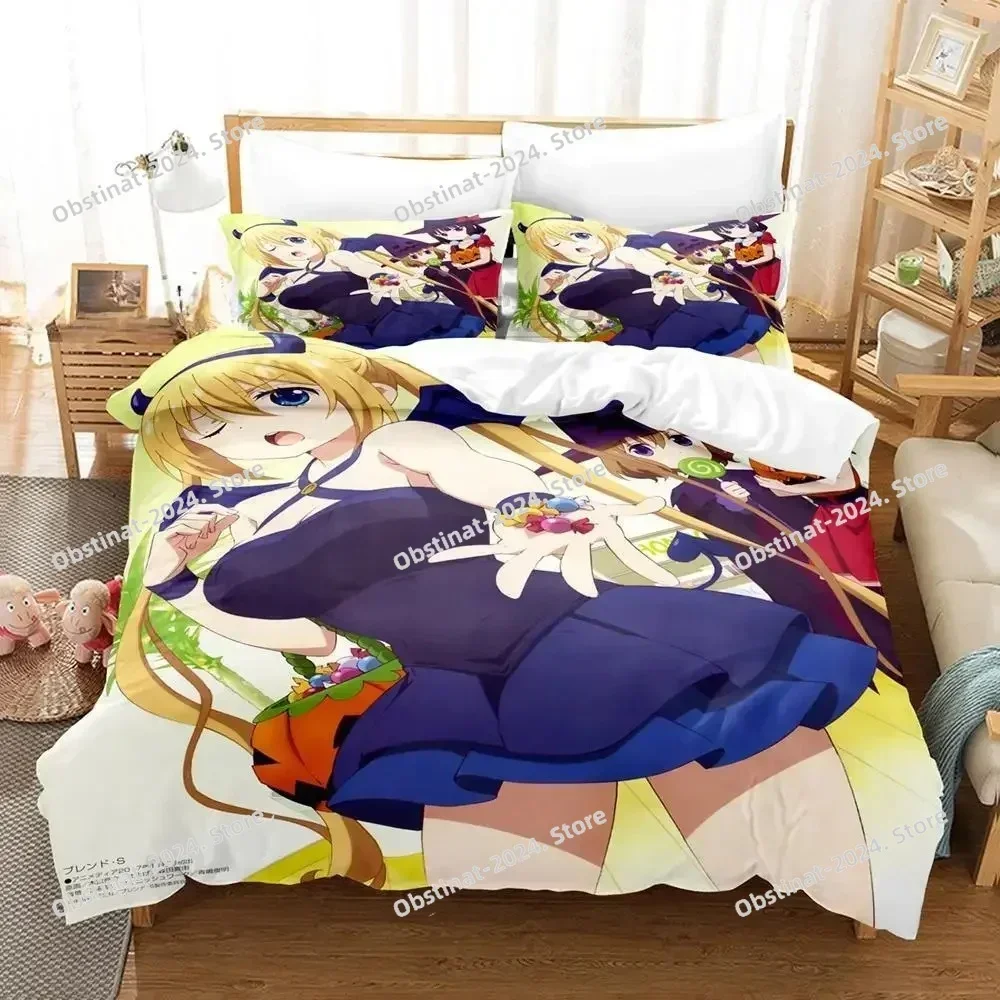 Blend S Bedding Set Printed single Comforter Quilt Bed Cover Duvet Cover Pillow Case 3 Pieces Kids Adult Size Anime Kawaii Girls