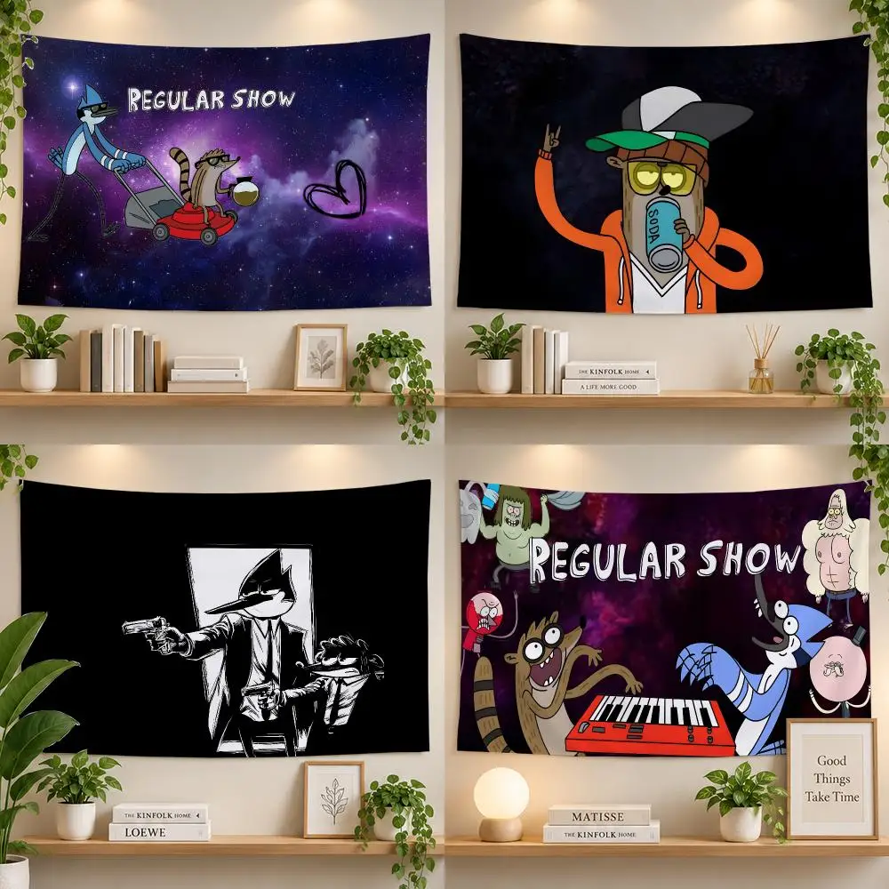 Cartoon Regular Show Retro Comedy Flags Personalized Banner Flag Room Dorm Camping Picnic Garage Bar Outdoor Wall Decor