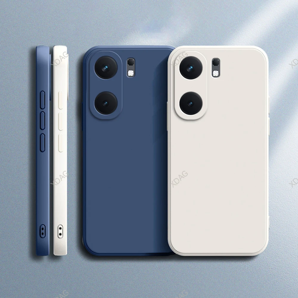 Original Solid Color Back Cover for vivo iQOO Neo9S Pro+ Pro Plus High Qualtiy Square Liquid Silicone Shockproof Soft Phone Case