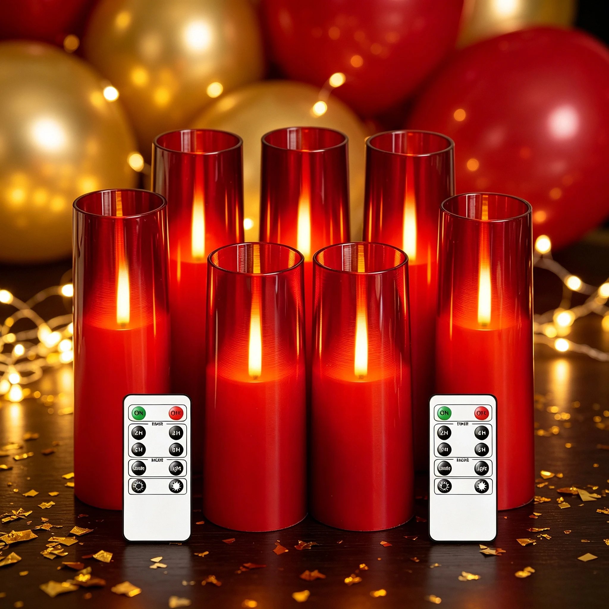 7pcs-red-ribbed-acrylic-flameless-led-candles-battery-operated-with-remote-timers-birthday-valentine-anniversary-party-candles
