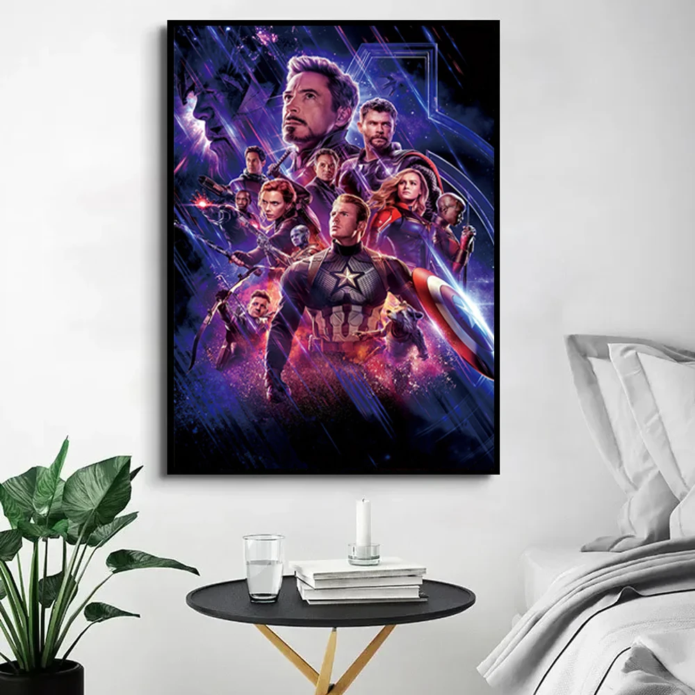 MINISO Marvel Movie Superheroes Wall Art Posters The Avengers  Iron Man SpiderMan Canvas Painting Prints Kids Room Home Decor