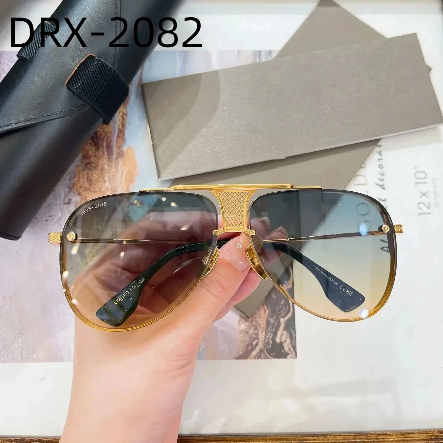 

Оригинальные мужские солнцезащитные очки DECADE-TWO DRX-2082 LIMITED EDITION, повседневные мужские солнцезащитные очки UV400, популярные овальные женские очки из золотого сплава с градиентом для пар