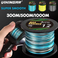 VIKINGAR 1000M 12 Strands Braided Fishing Line Super Strong Japan Multifilment PE Line Durable X12 300M 500M Carp Fishing Line