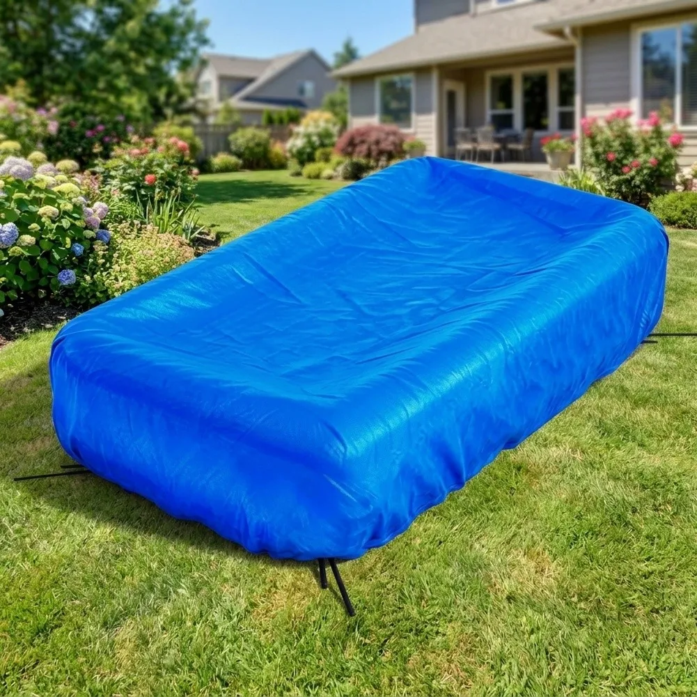 Inflatable Pool Cover For 120in X72in, 130in X72in Rectangle Swimming Pool With Drawstrings&Full Wrap Design Prevent Slipping