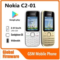 Nokia C2 C2-01 GSM Mobile Phone English&Hebrew Keyboard Support The Logo on Button Unlocked 2G 3G Cellphone used phone